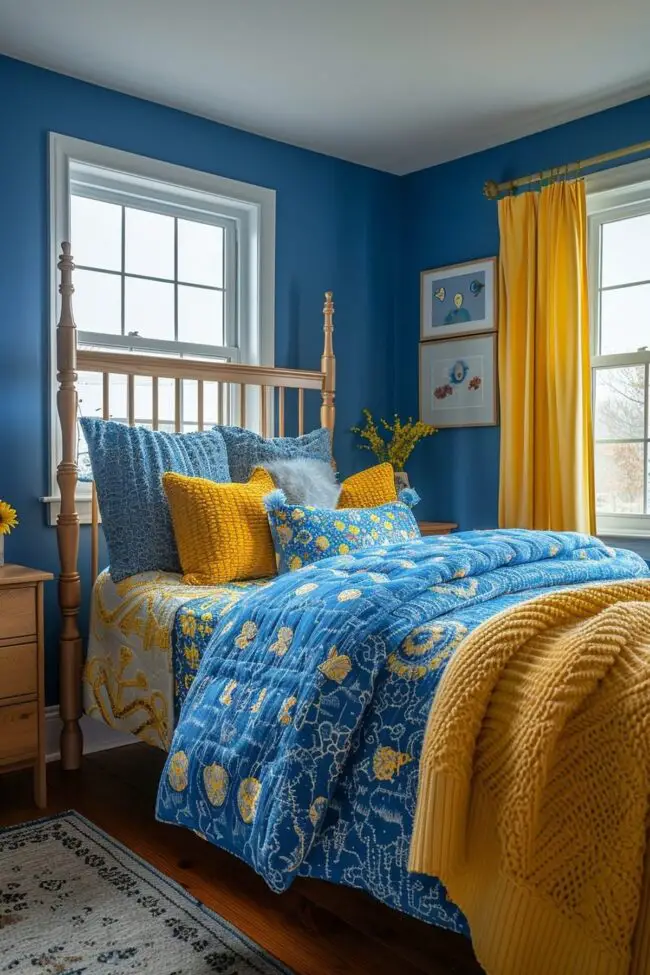 Vivid Blue and Yellow Accents