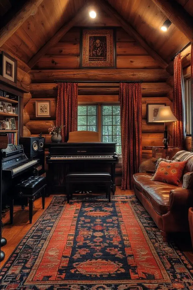 Chill Log Home Music Lounge