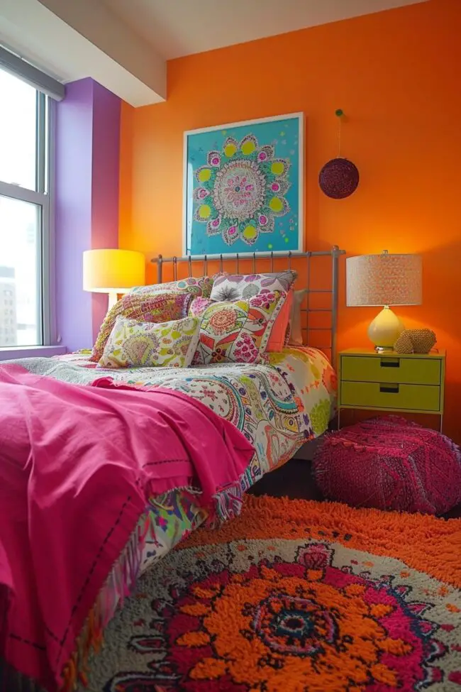 Vibrant Dorm Room Style