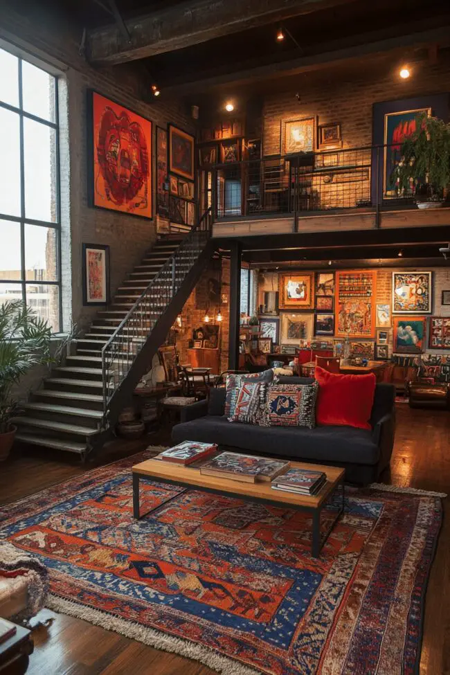 Eclectic Loft Living Area