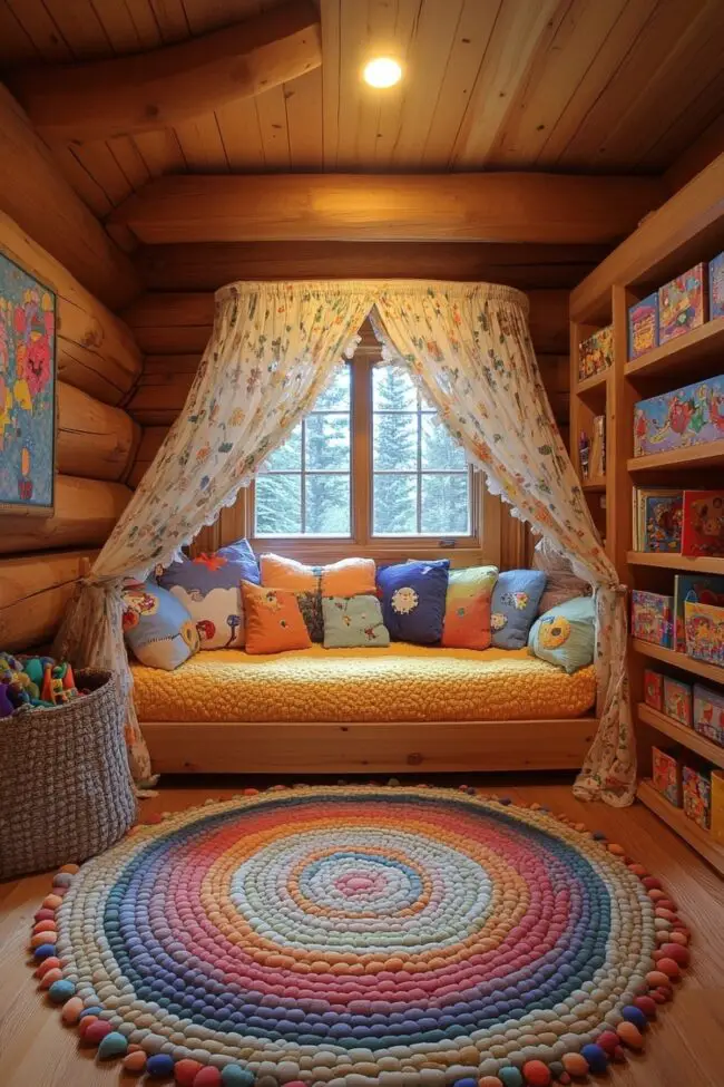 Comfy Log Cabin Children’s Room