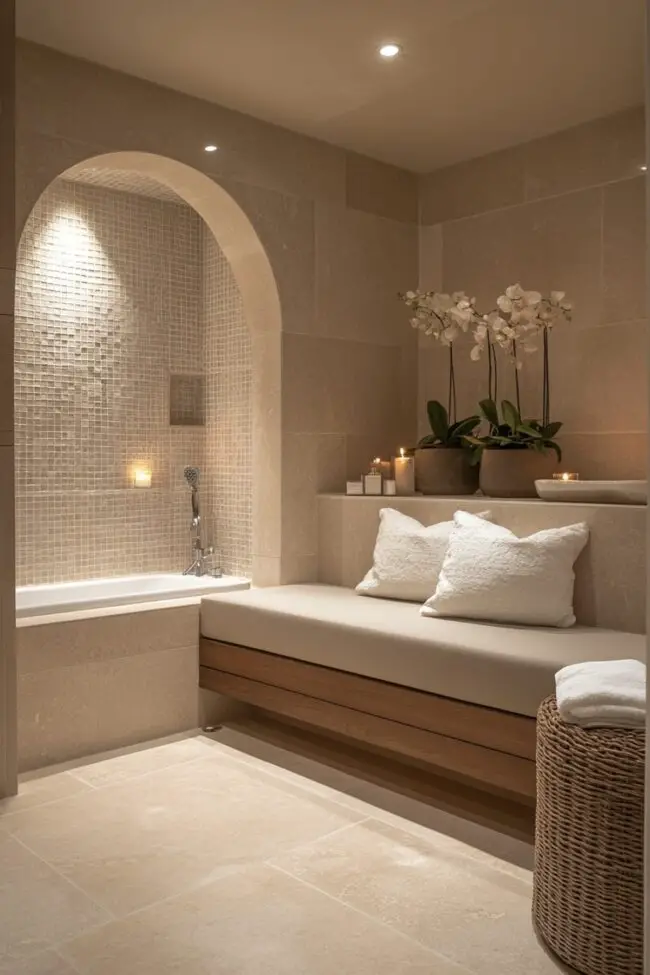 Mediterranean-Inspired Simple Bath Design