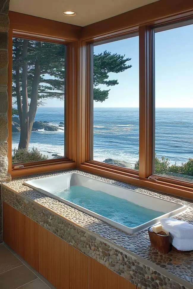 Oceanview Bathroom on the Cliffside