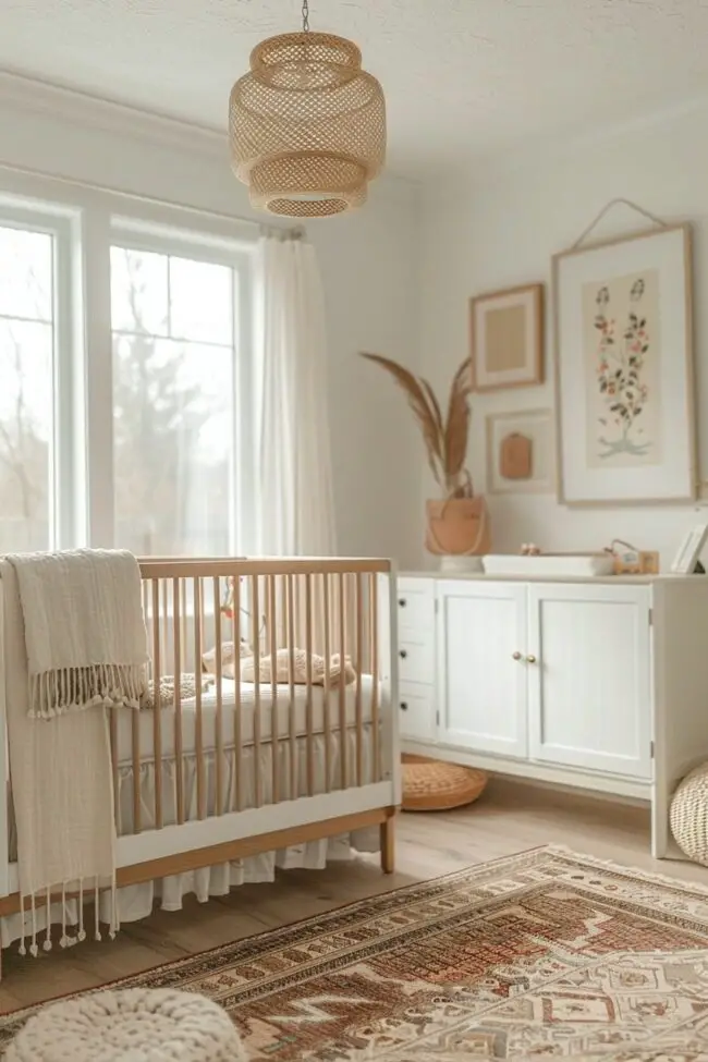 Scandinavian Bohemian Baby Room