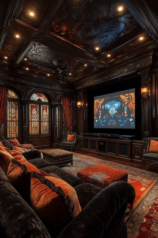 Modern Victorian Home Theater