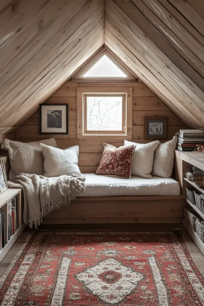 Cozy Log Home Attic Retreat