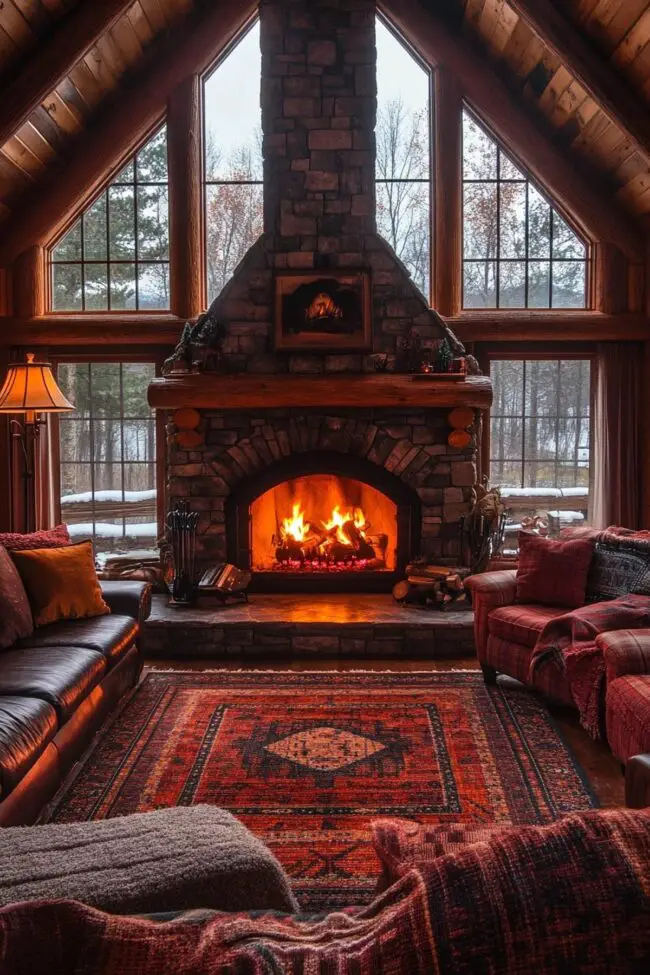 Inviting Home Comfort by the Fire