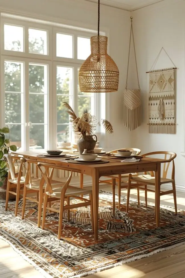 Eclectic Scandinavian Dining Space Design