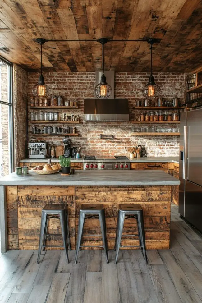 Charming Industrial Kitchen Design