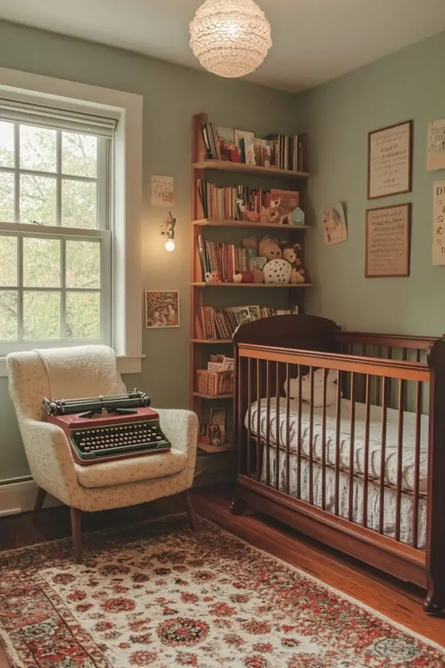 Classic Typewriter-Inspired Nursery Design