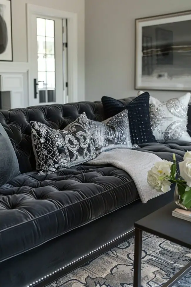 Elegant Dark Grey Textiles