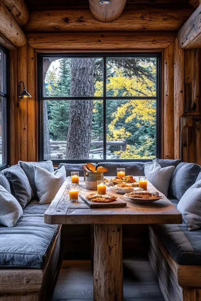 Inviting Log Cabin Breakfast