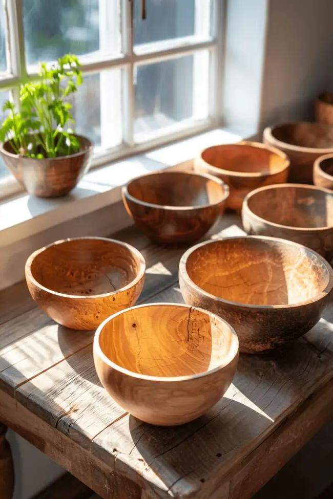 Artisan-Made Wooden Bowls Collection