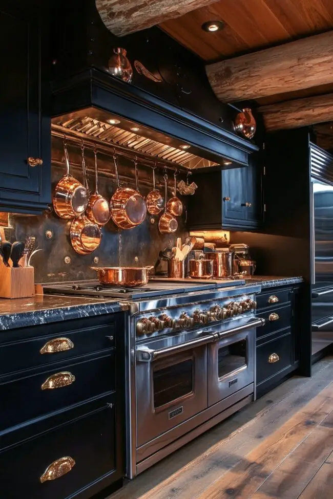 Gourmet Log Home Kitchen