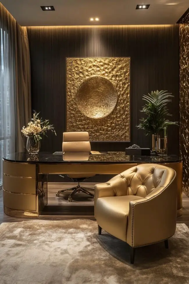 Golden Luxe Office Retreat