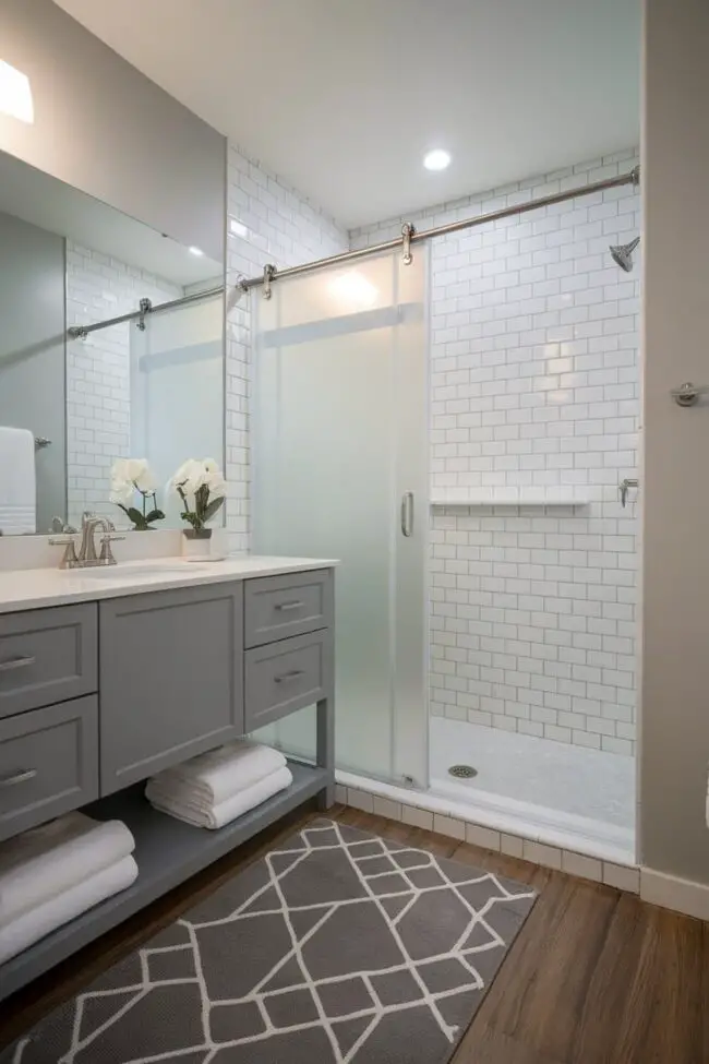 Frosted Glass Shower Elegance