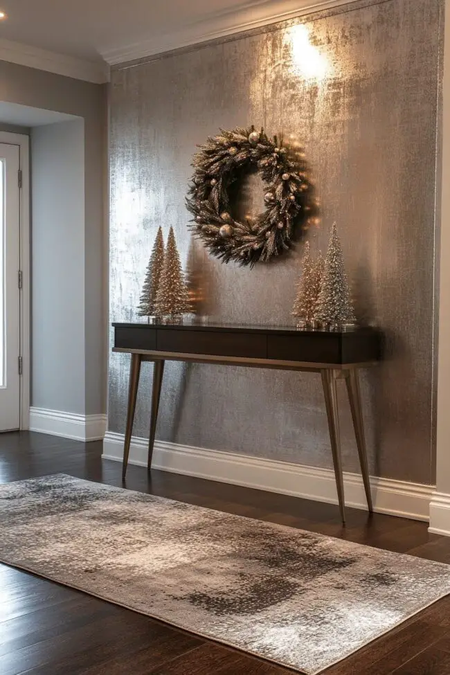 Elegant Silver Holiday Entrance