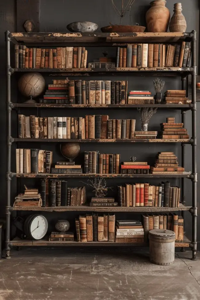 Rustic Iron Book Storage Solutions