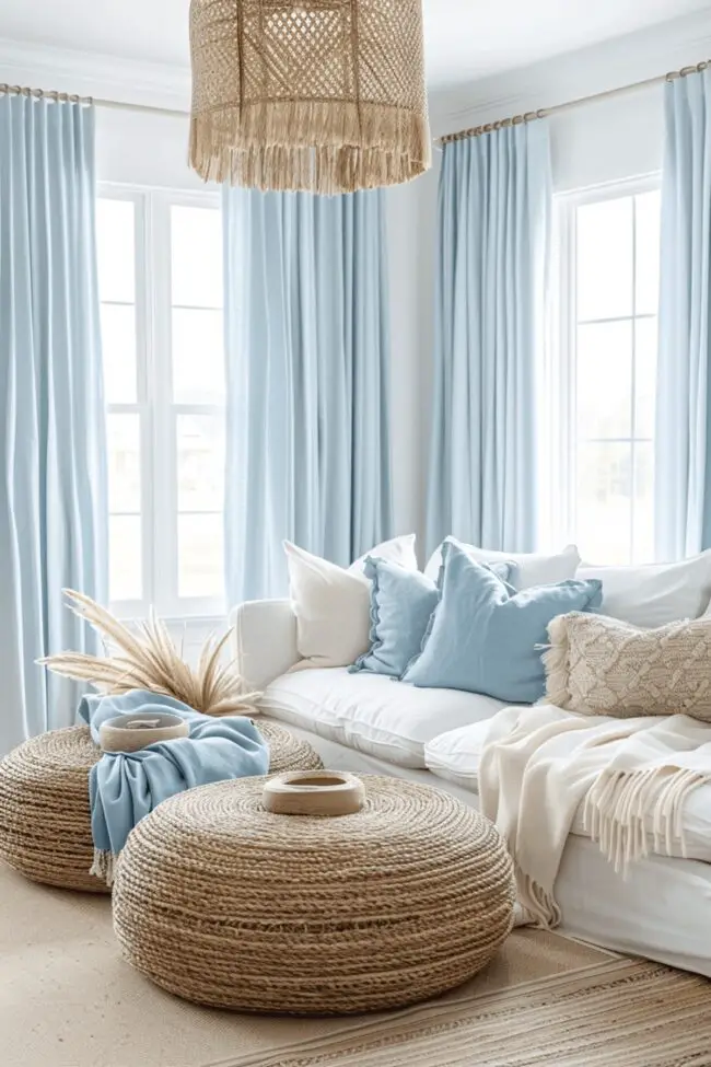 Azure Boho Joy: Coastal Stylish Haven