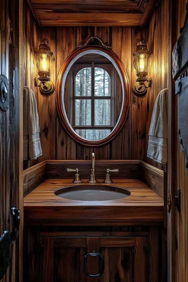 Natural Wood Sink Corner