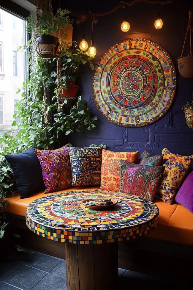 Chic Bohemian Breakfast Corner Design