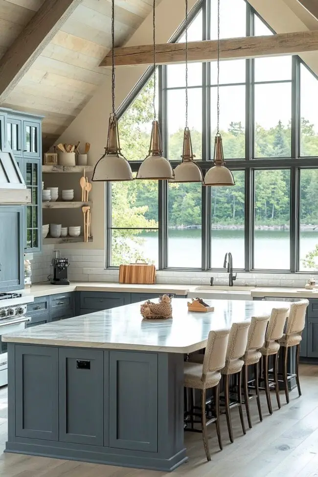 Charming Rustic Kitchen by the Lake