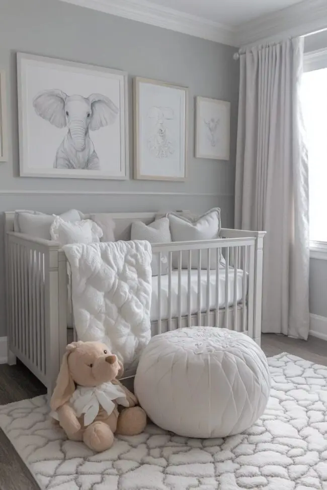 Calm Grey Tones for Baby's Room