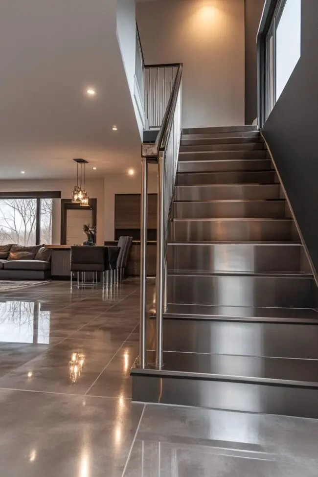 Sleek Chrome Railings