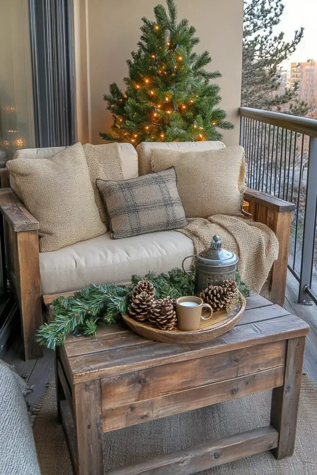 Nature-Inspired Holiday Balcony