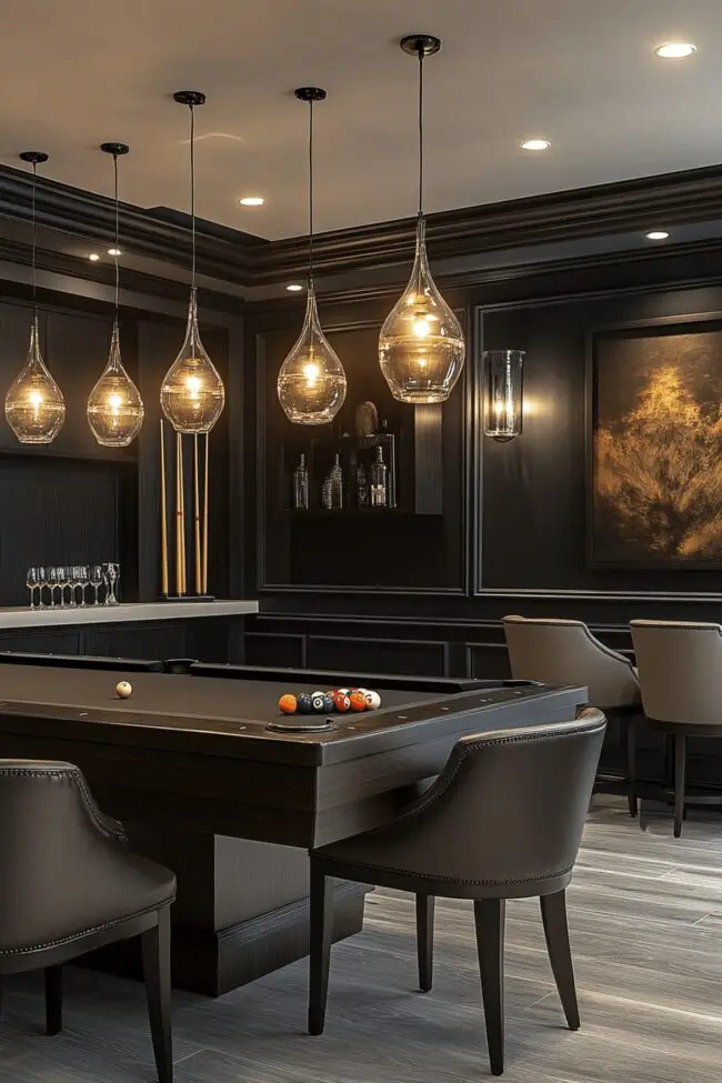 Stylish Pool and Game Room