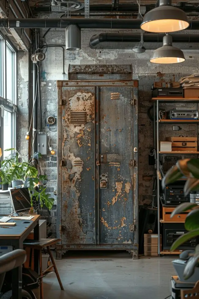 Rustic Metal Storage Cabinets for Organization