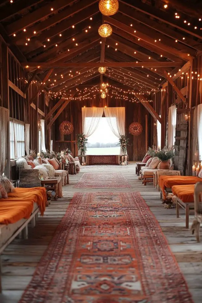 Rustic Barn Wedding with Bohemian Flair