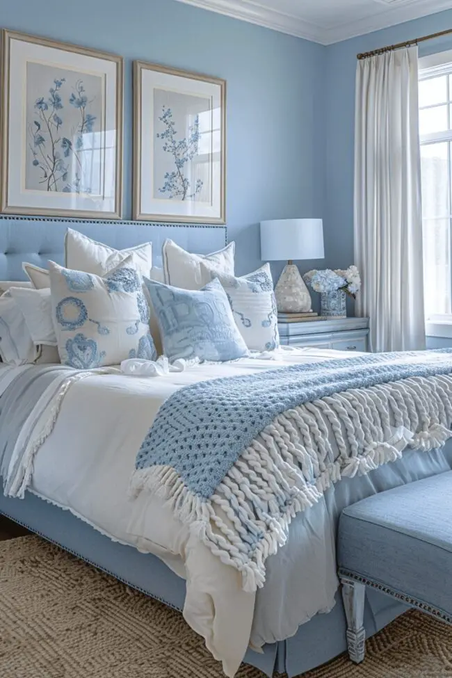 Heavenly Calm: Soft Blue Boho Getaway