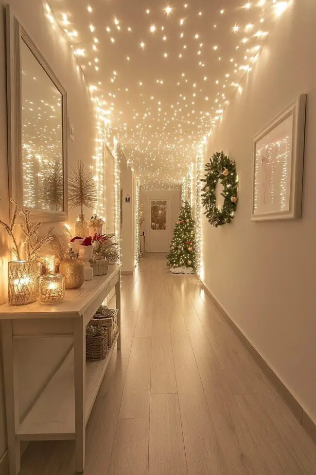 Chic Mirror Adorned Hallway