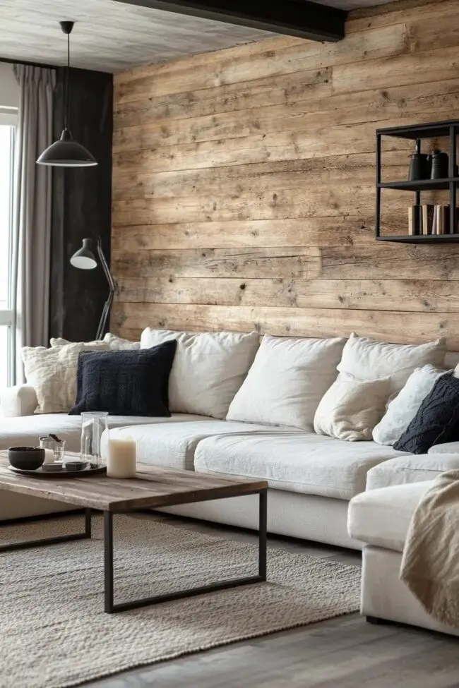 Minimalist Industrial Farmhouse Living Room