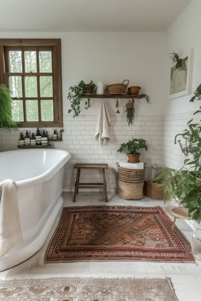 Chic Scandinavian Bohemian Bath Space