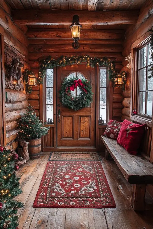 Festive Cabin Entrance