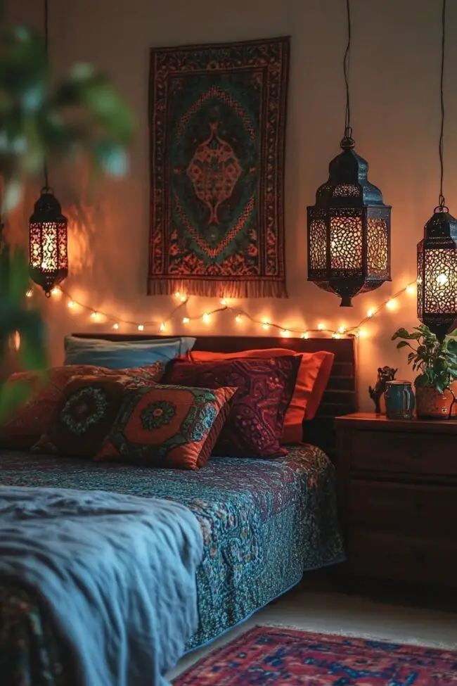 Enchanting Moroccan Bedroom Illumination