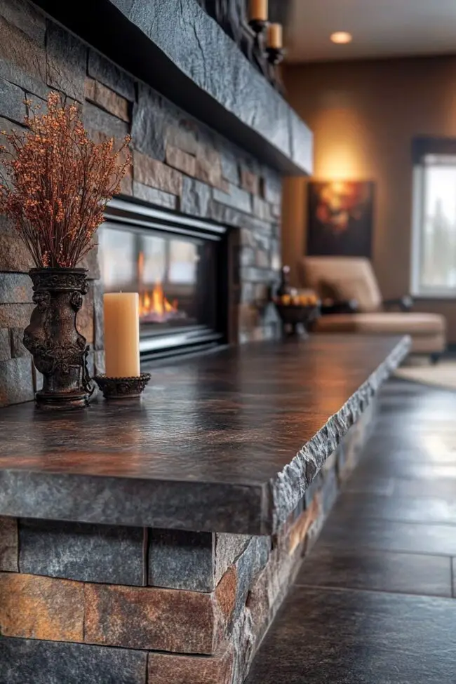 Modern Stone Fireplace Designs