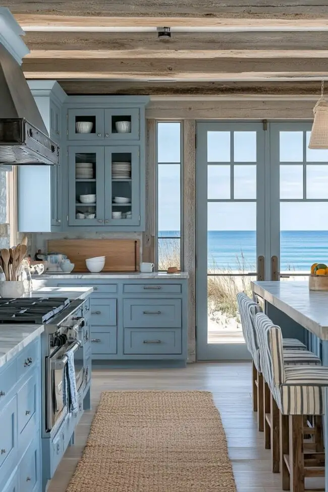 Charming Coastal Farmhouse Kitchen Design