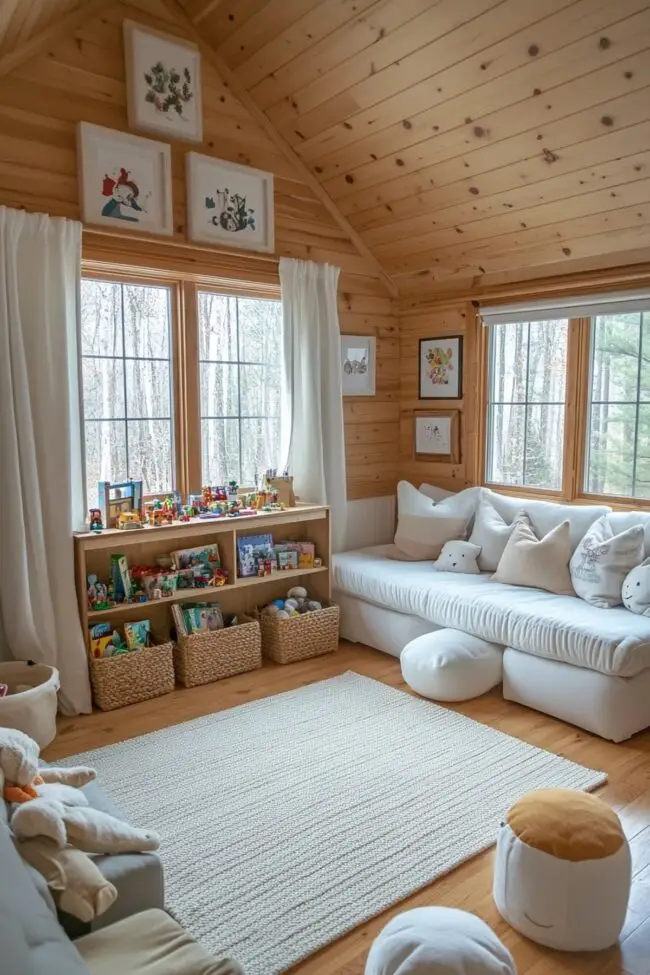 Sleek Minimalist Log Playroom