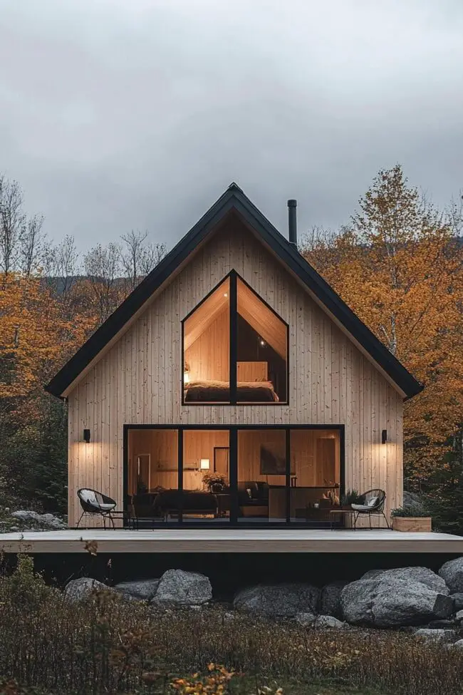 Charming Scandinavian Cabin Facade Design