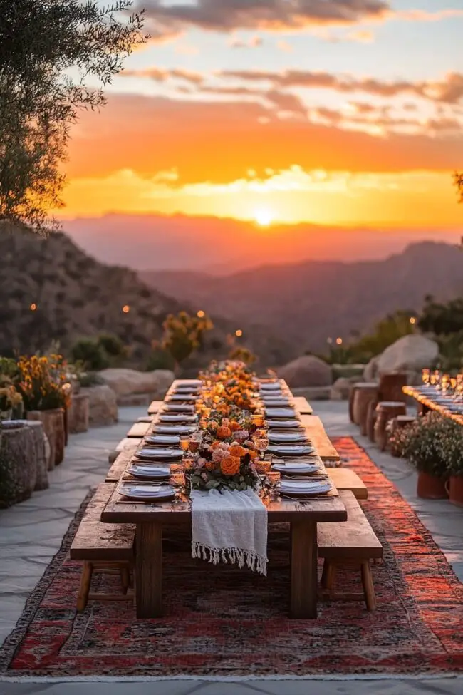 Canyon Sunset Festivity in Boho Style