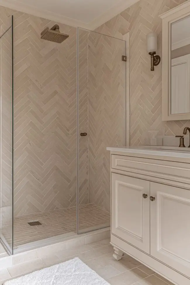 Herringbone Shower Elegance