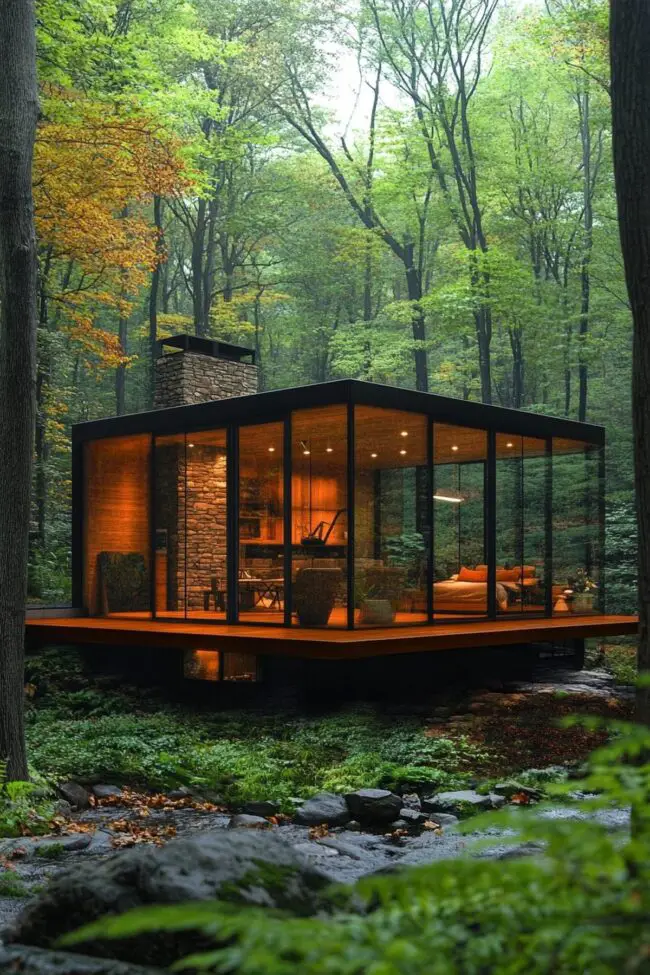 Nature Retreat in a Glass Cabin