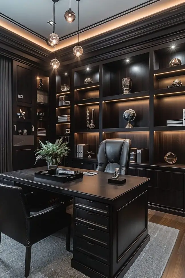 Modern Office with Dark Aesthetic