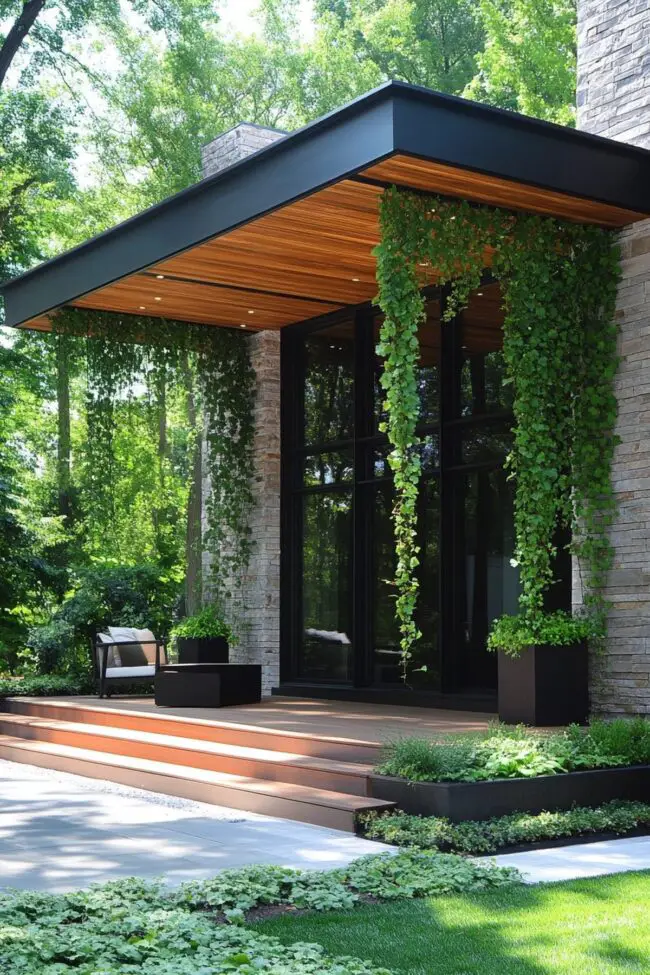 Modern Porches Enhanced by Climbing Foliage