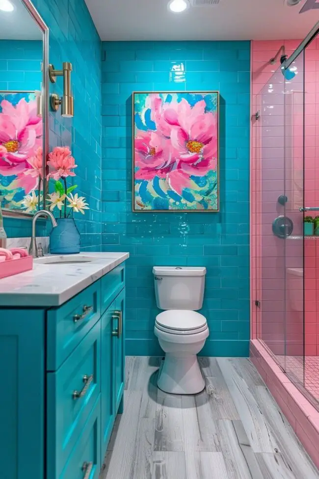 Vibrant Bathroom Accents