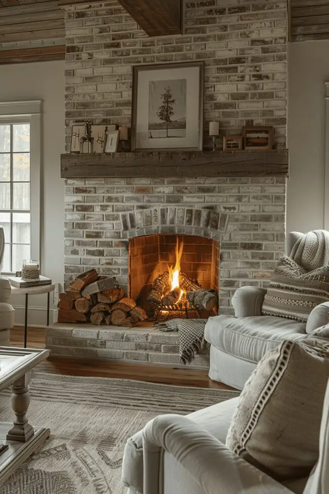 Rustic Brick Fireplace Designs