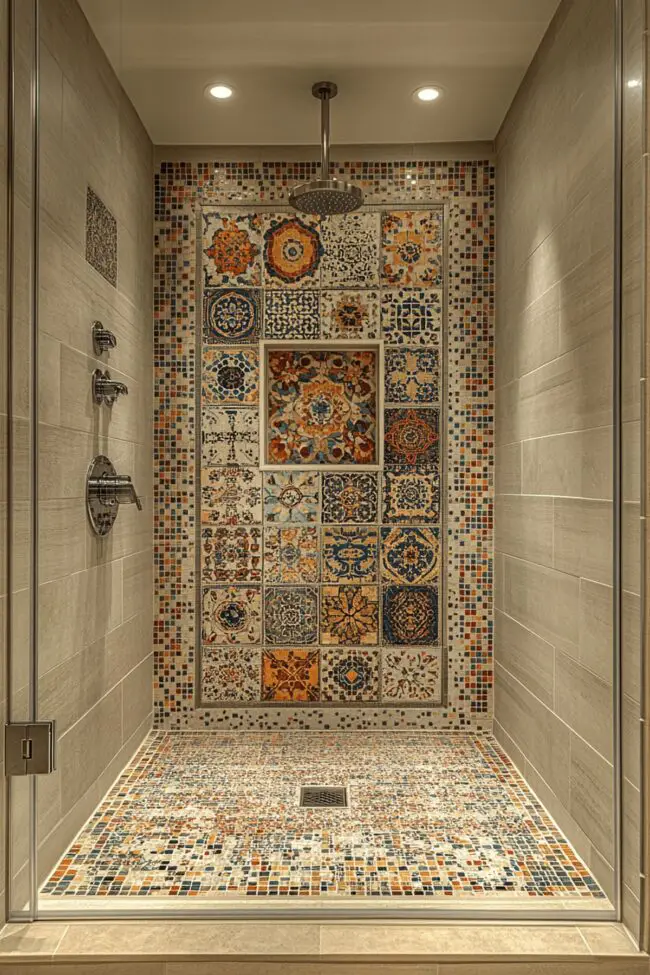 Mosaic Tile Shower Elegance